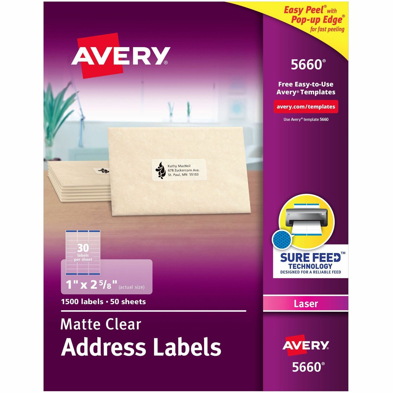 Avery Label Ezpeel Laser 1X2.6 Cl