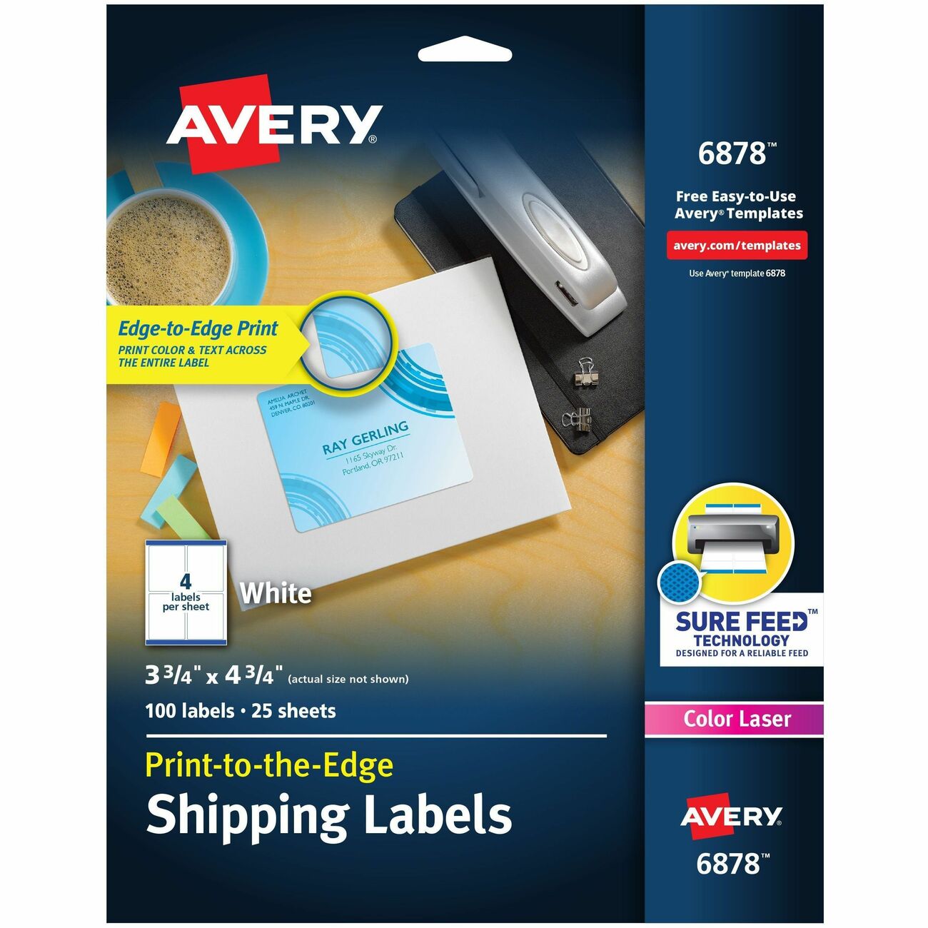 Avery Label Color 3.75X4.75 We