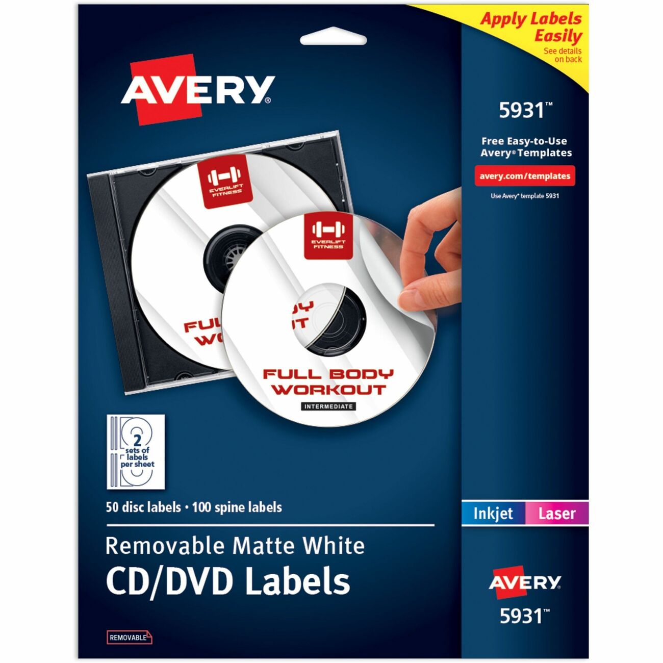 Avery Label Lsr Remv Cd/Dvd 150Pc