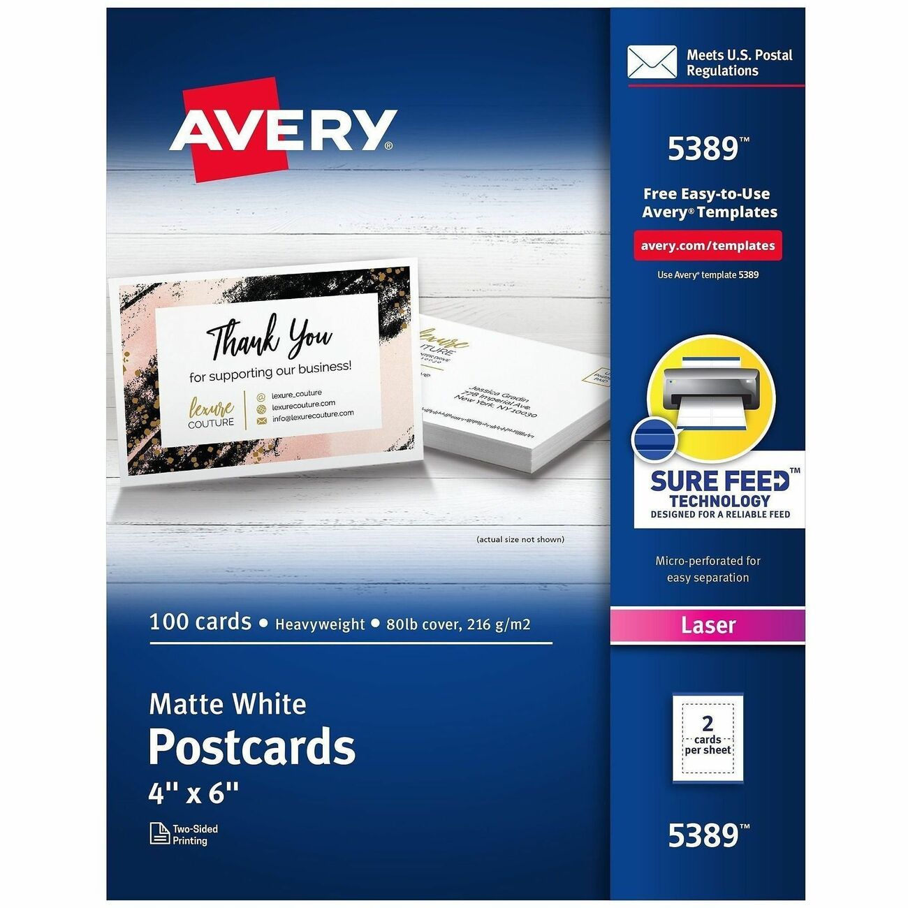 Avery Cards Post Laser 4X6 We 100