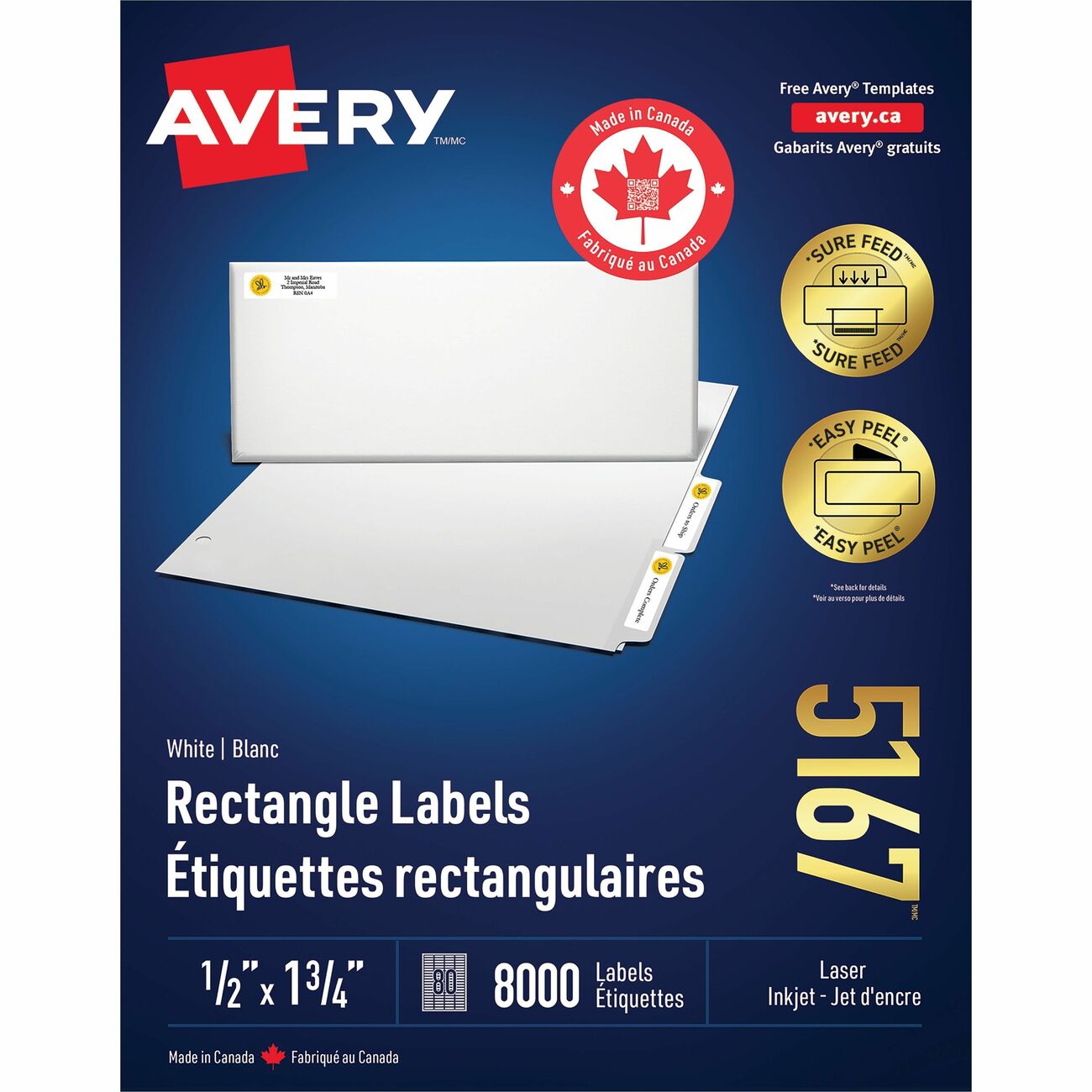 Avery Label Ezpeel Lsr 1/2X1.75