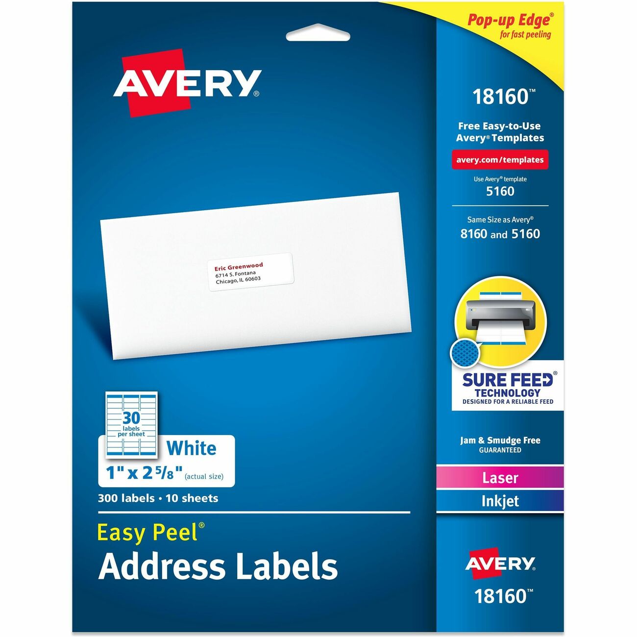 Avery Label Mail Ij 30Up 300Ct