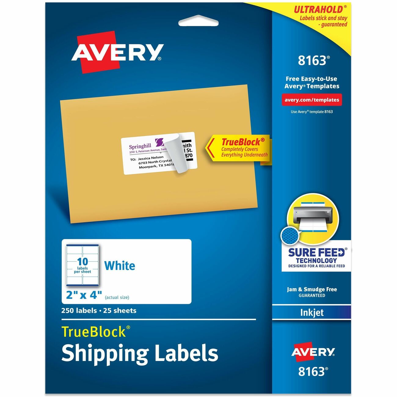 Avery Label Inkjet Shpng 2X4 250