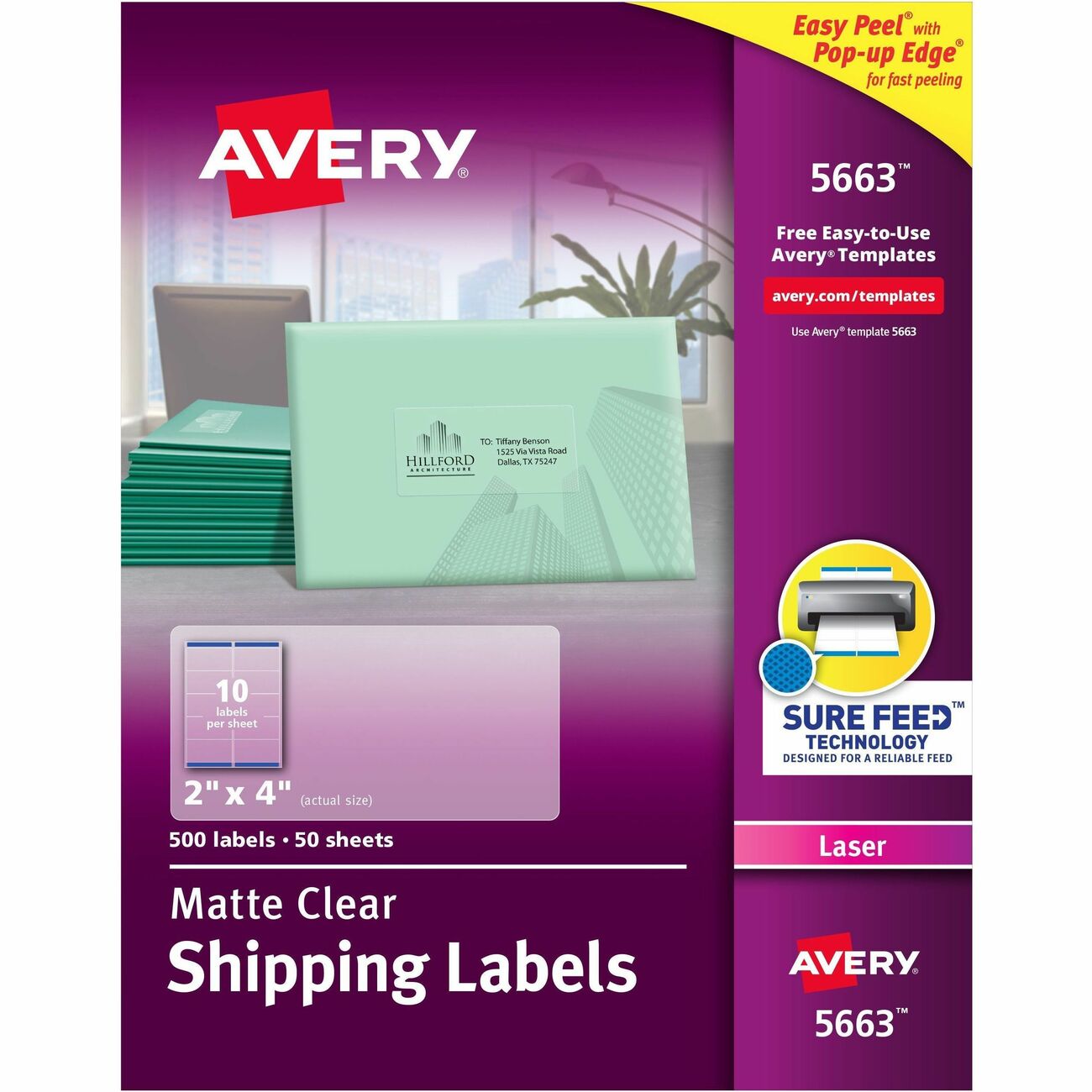 Avery Label Ezpeel Laser 2X4 Clr