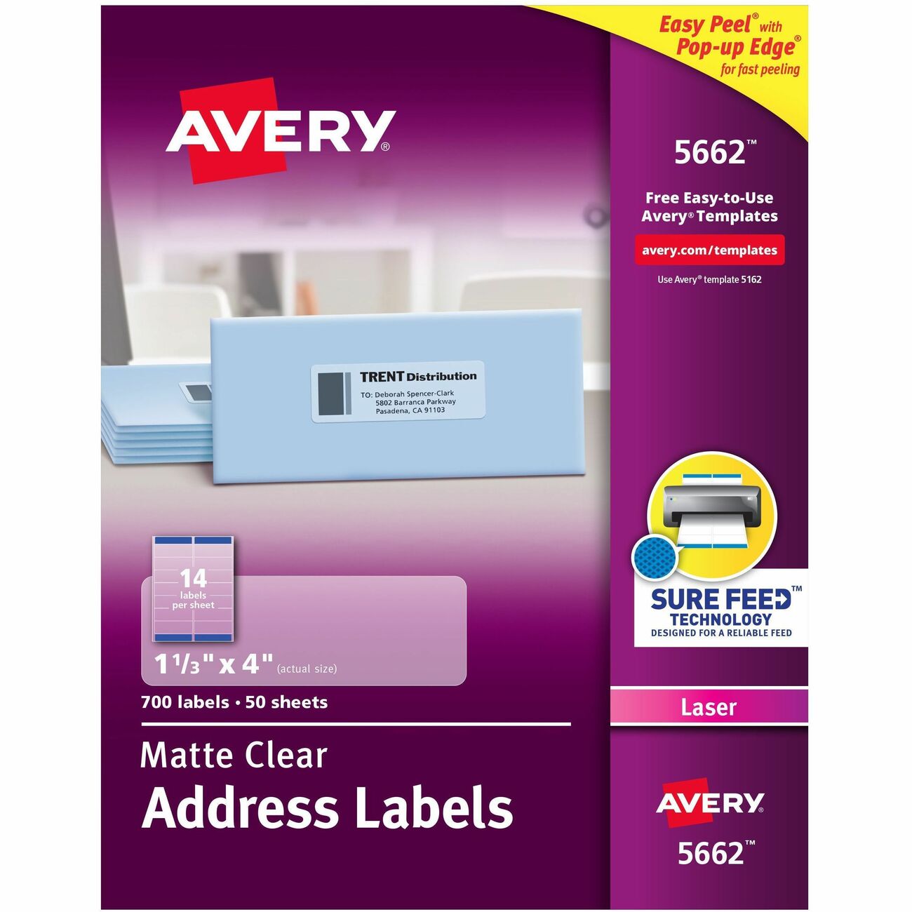 Avery Label Ezpeel Laser 1.5X4 Cl
