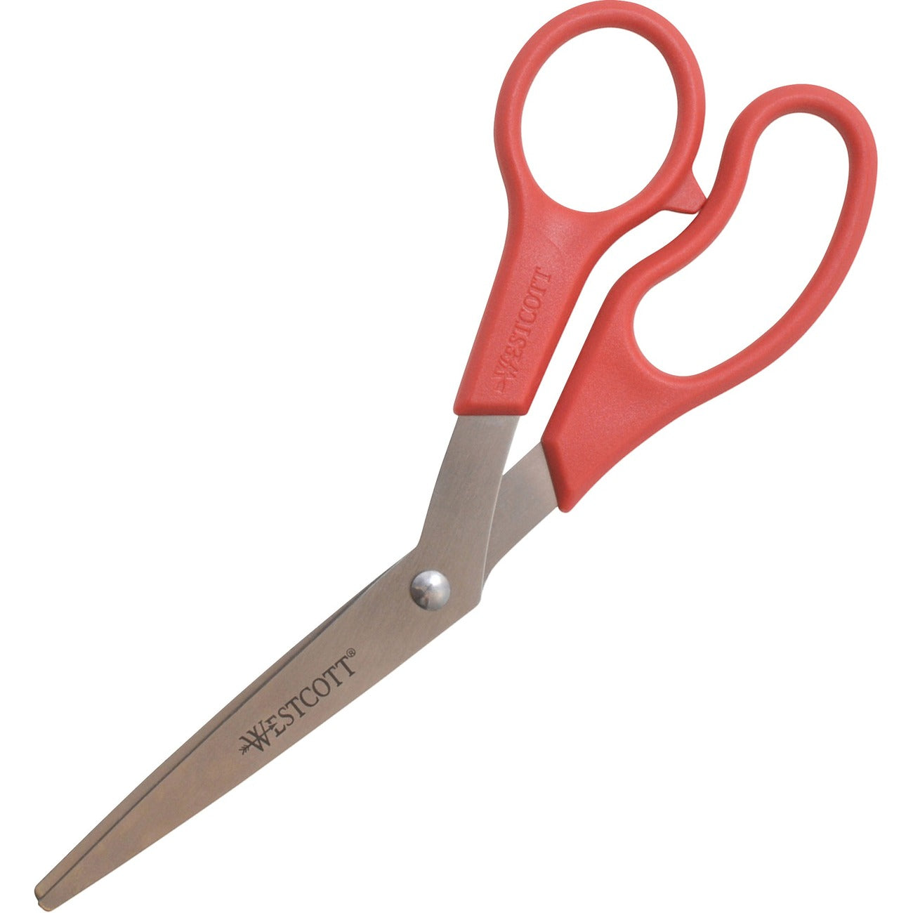 Westcott 8" Stainless Steel Bent Scissors, Red