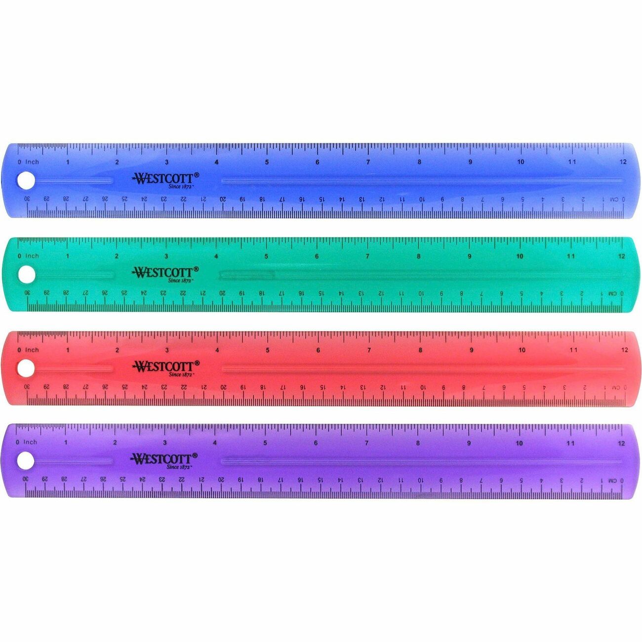 Westcott Ruler 12 Jewel Color Ast