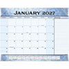 AT-A-GLANCE Calendar Deskpad Marbled Blue