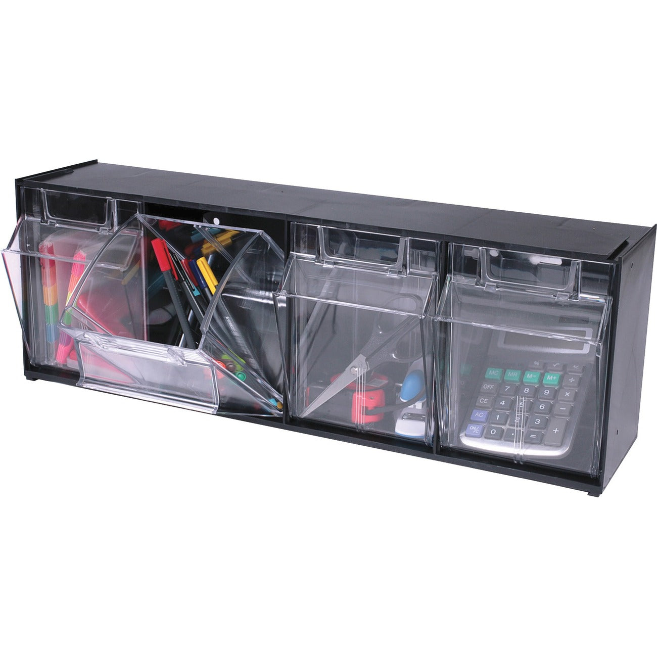 deflecto Bin Storage 4Unit Bk