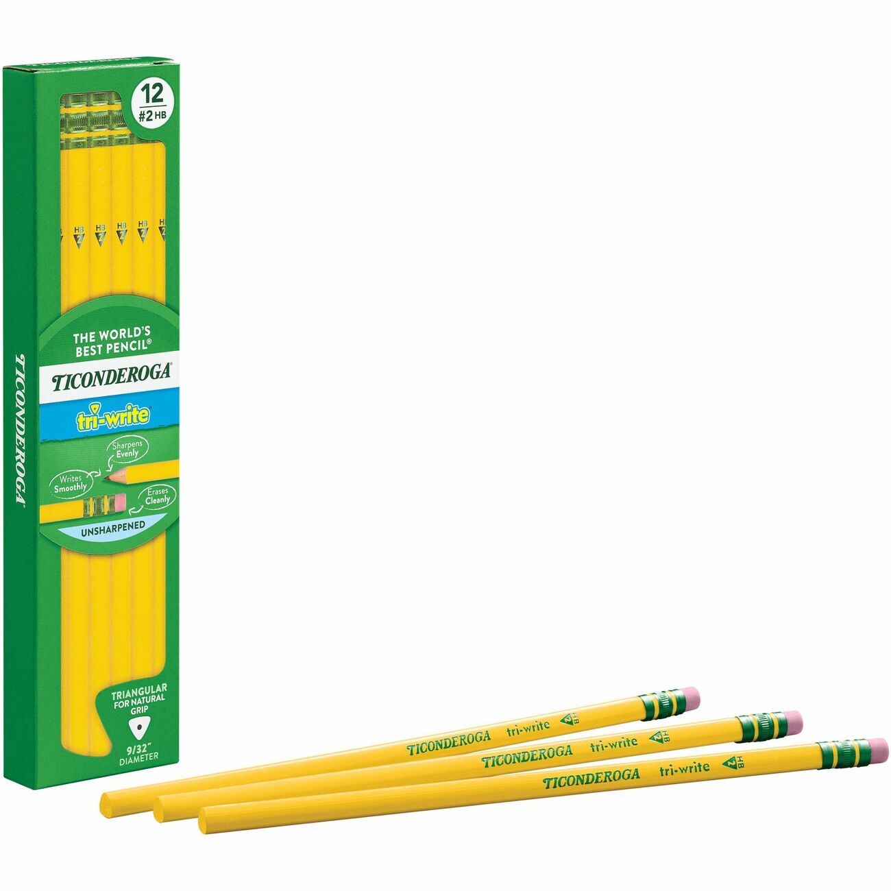 Dixon Ticonderoga Pencil Tri-Write #2Hb 12Ct