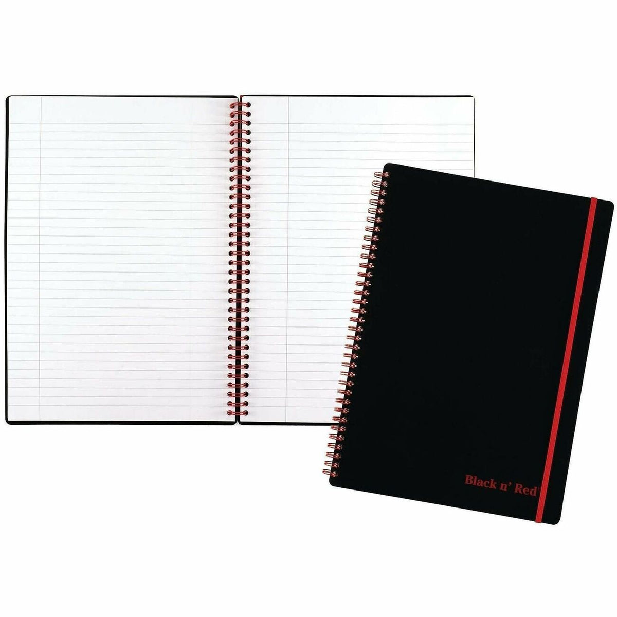 Notebook Wirebnd 12X8 Bk Rd