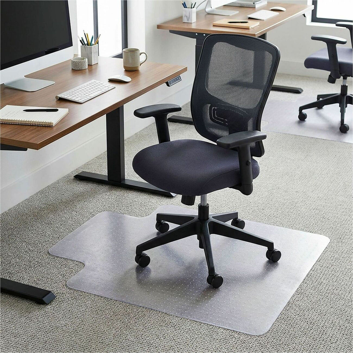 Lorell Economy Low-Pile Chair Mat with Lip - 45" x 53"