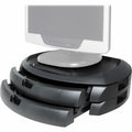 Kantek 2-Drawer Black Monitor Stand/Organizer