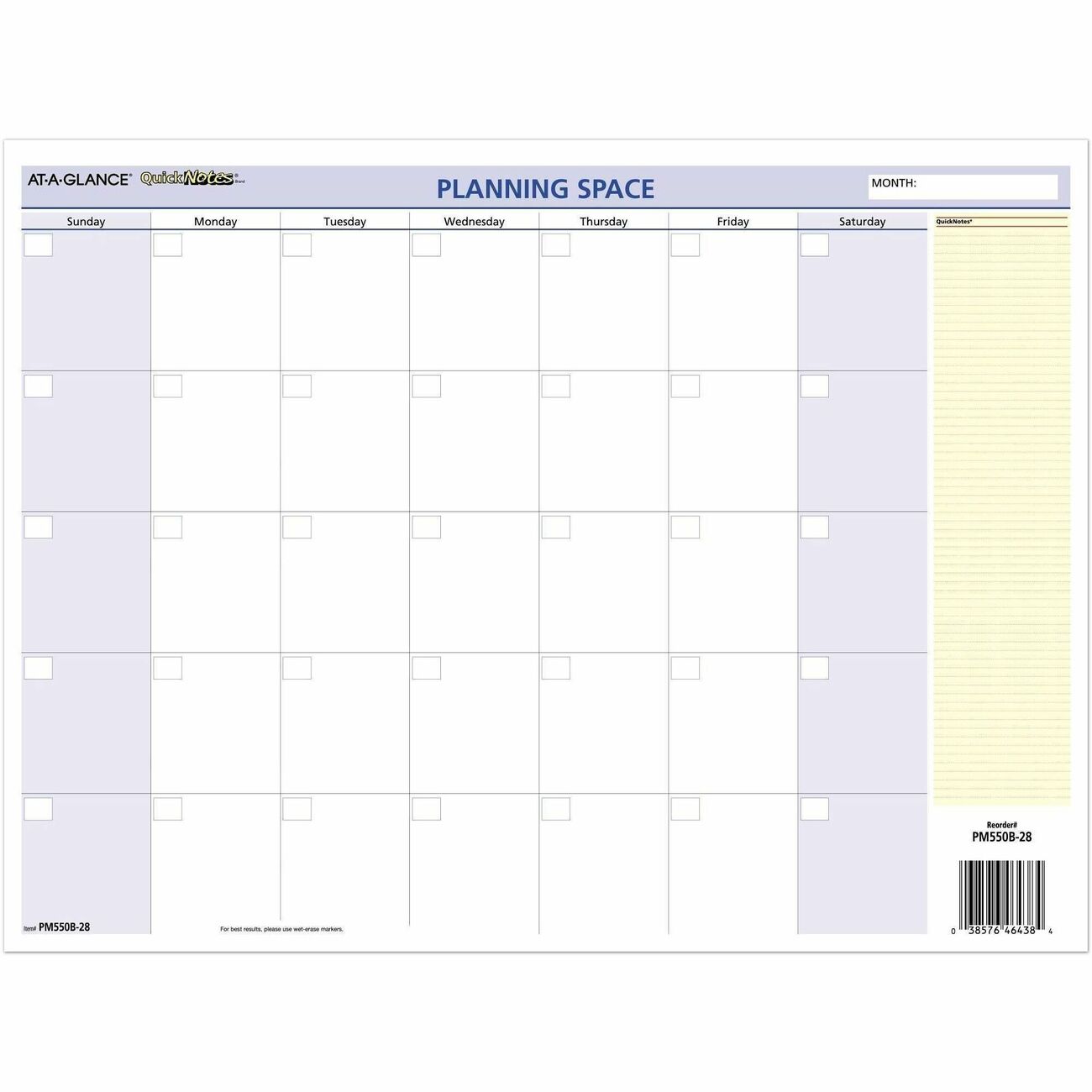 AT-A-GLANCE Wall Qn Mo Eras 16X12