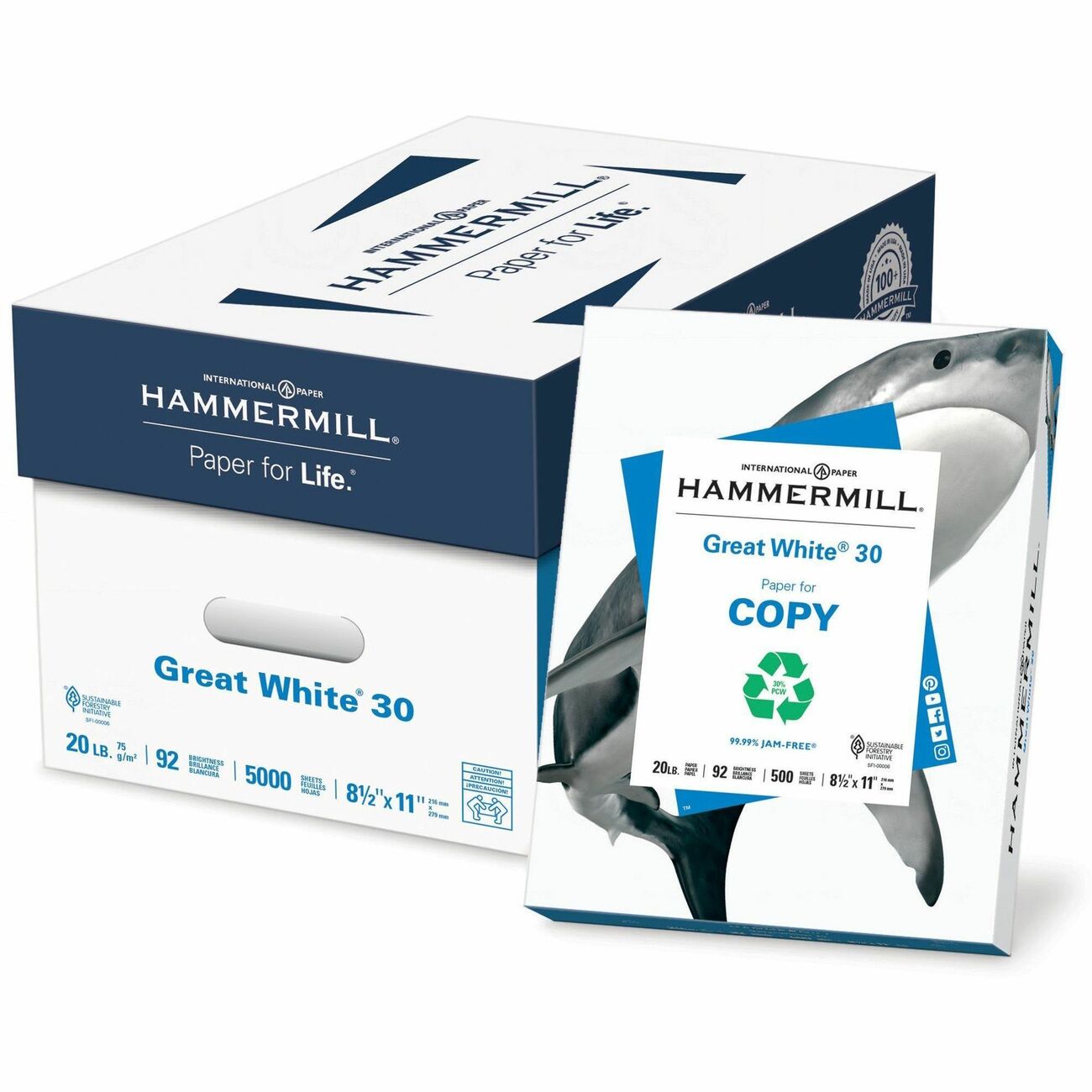 Hammermill Paper Great White 30 8.5X11