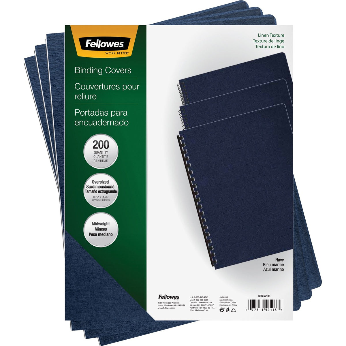 Fellowes Cover Textrd Linen Lgl Ny