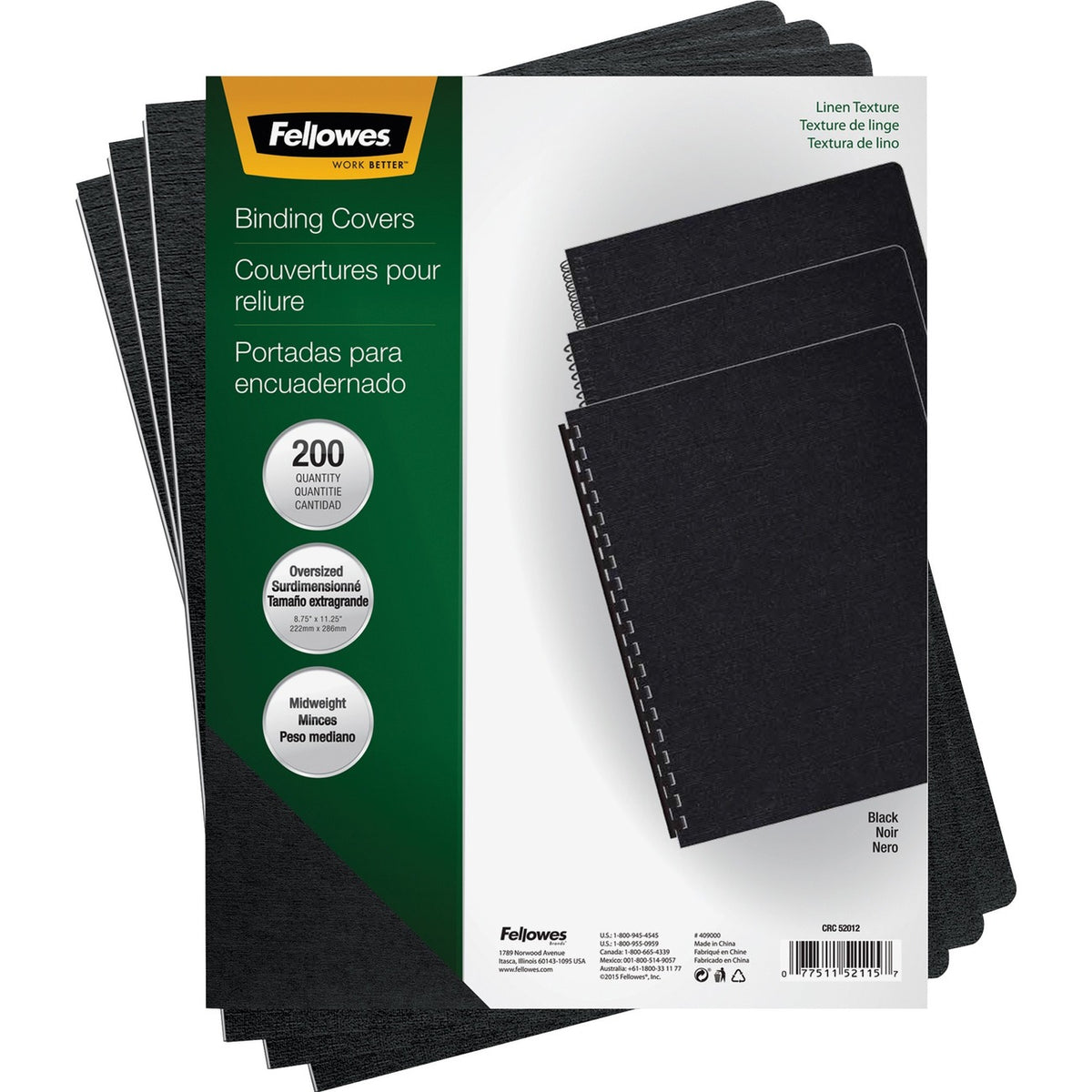 Fellowes Cover Bind Textrd Linen Bk