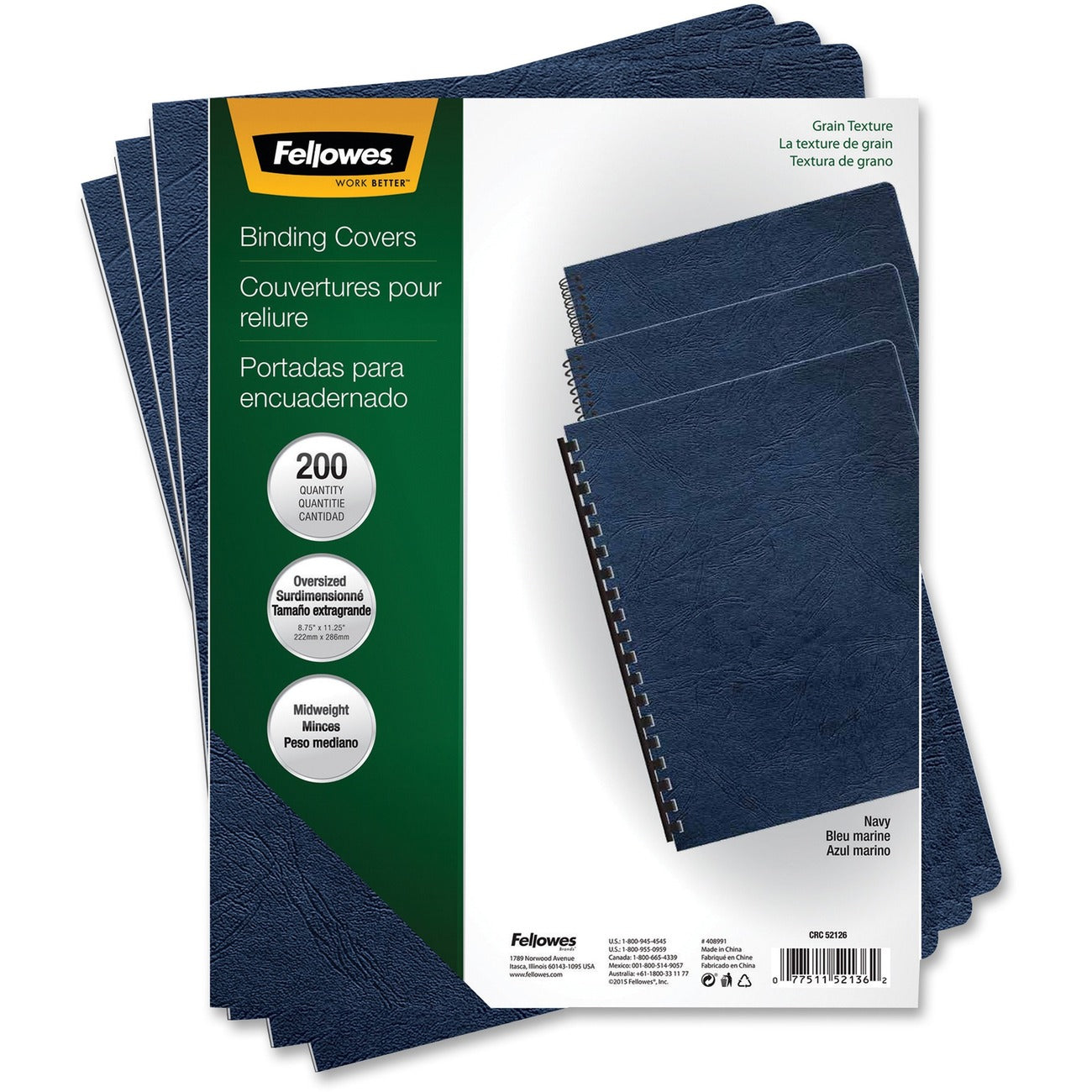 Fellowes Cover Bnd Ovsz 200Pk Nvbe