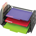 Onyx 1 Upright/3 Tray Mesh Desk Organizer