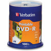 Verbatim DVD Recordable Media - DVD-R - 16x - 4.70 GB - 100 / Pack - White