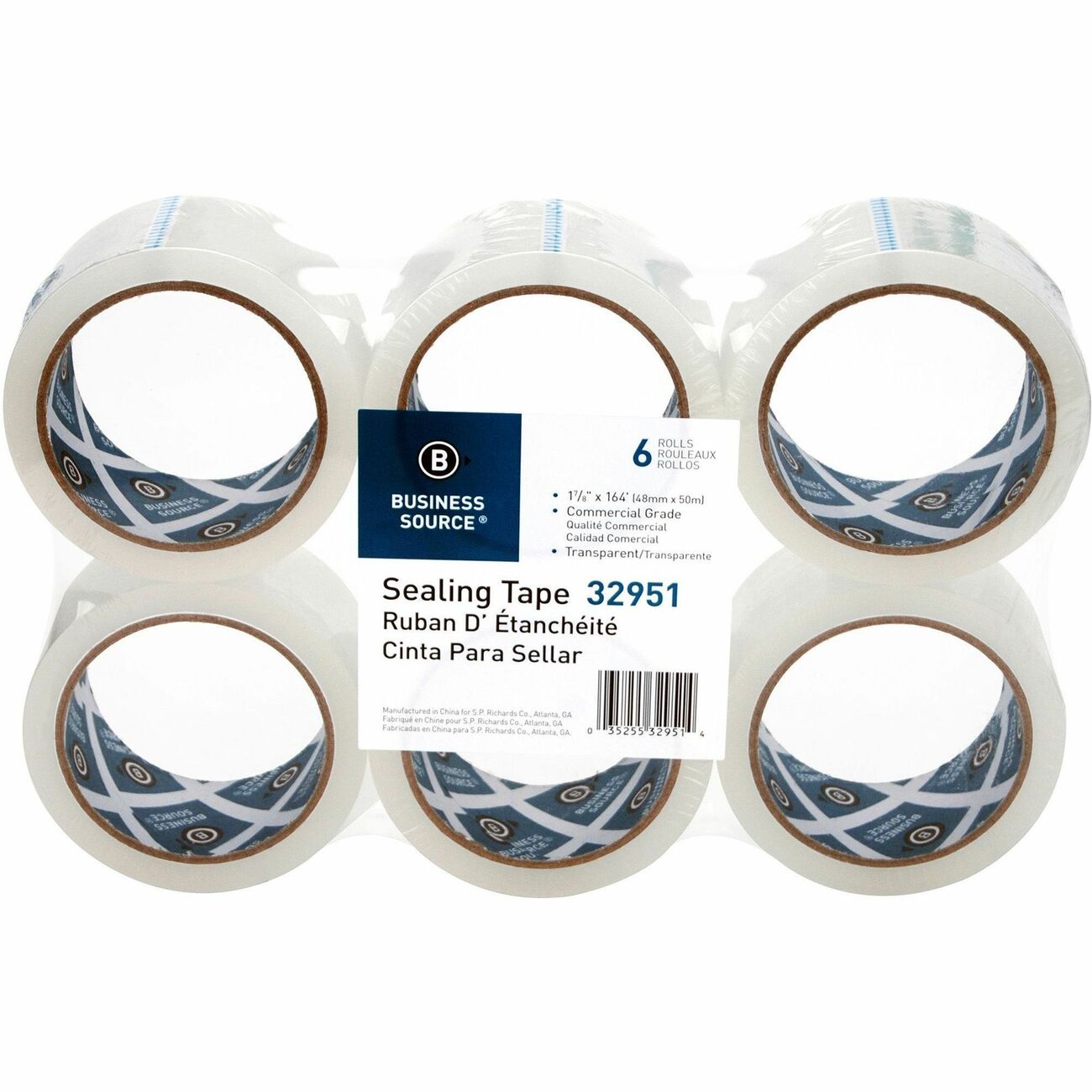 Business Source Tape Pkg 1.88X54.7Yd Cl 6Pk