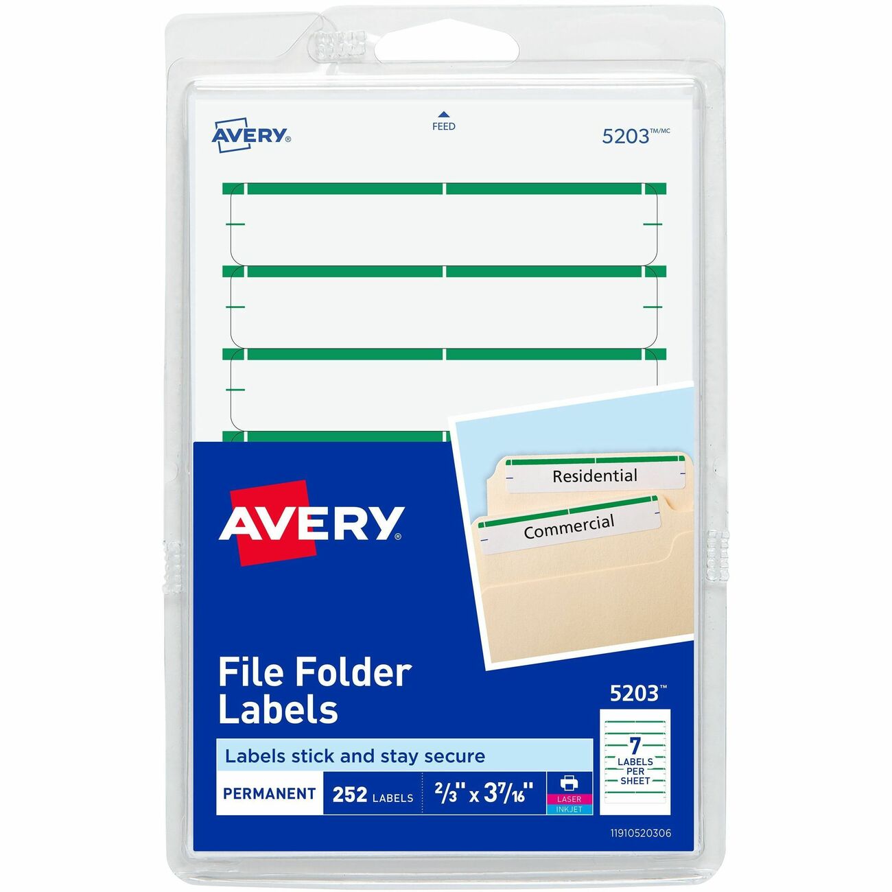 Avery Label Fldr Perm Lsr/Inkj Gn