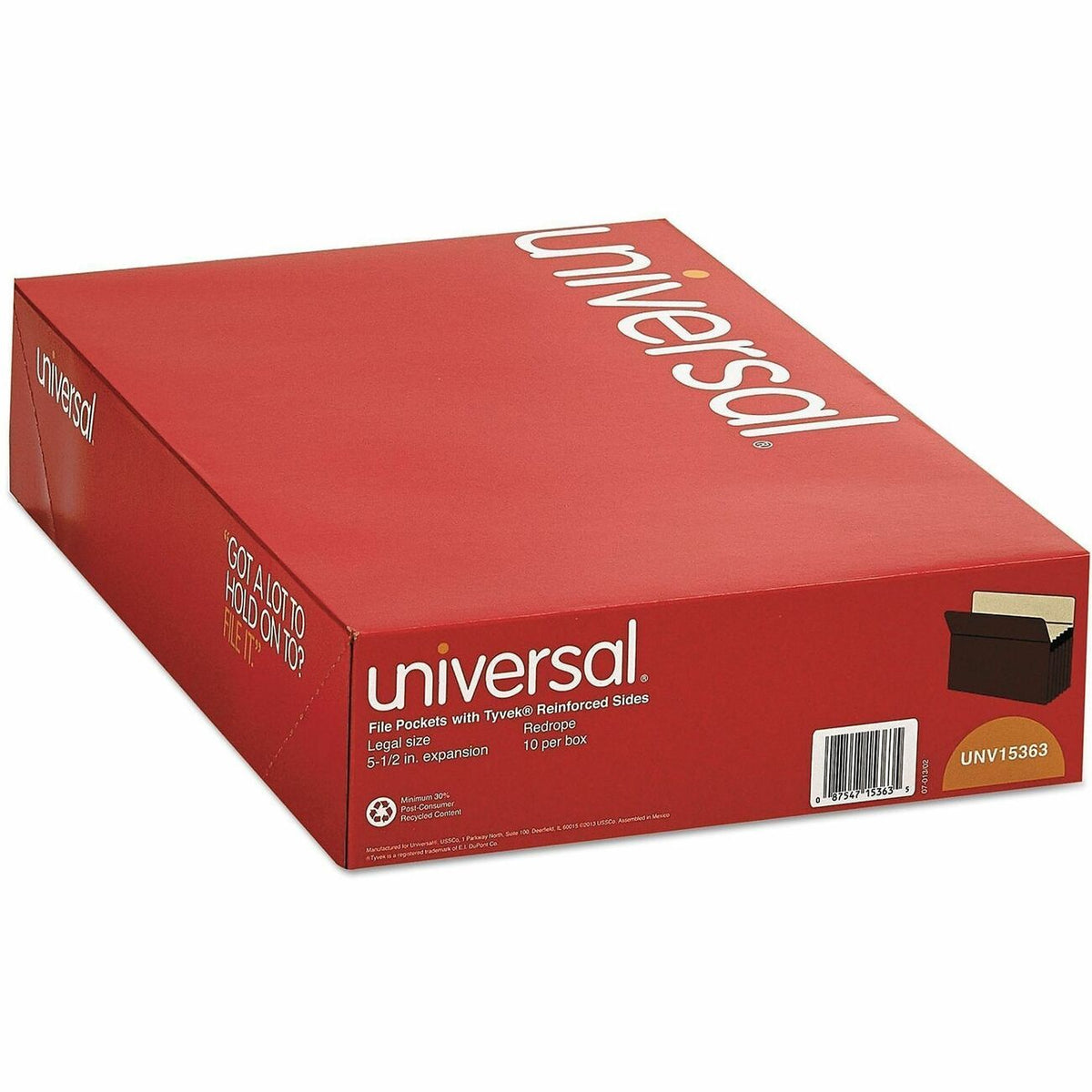 Universal Straight Tab Cut Legal Recycled Expanding File