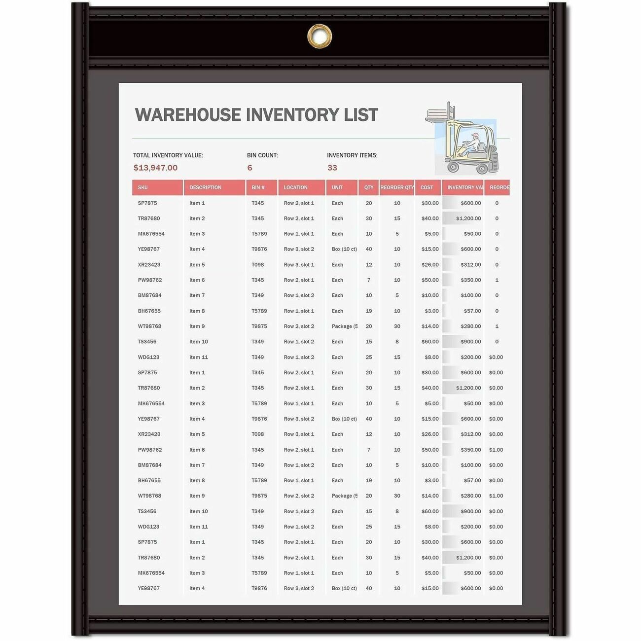 C-Line Holder Shoptickt 11X14 Clbk