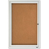 Quartet Enclosed Cork Bulletin Board for Outdoor Use