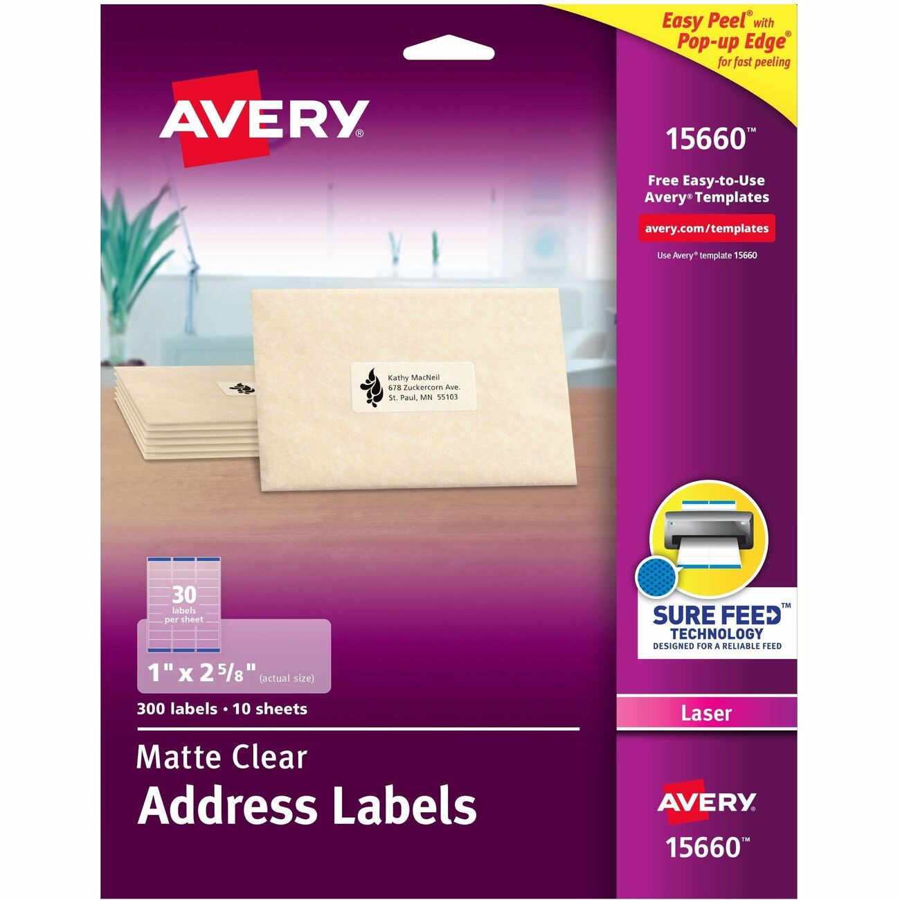 Avery Label Mail Ezpeel Clr 300Ea