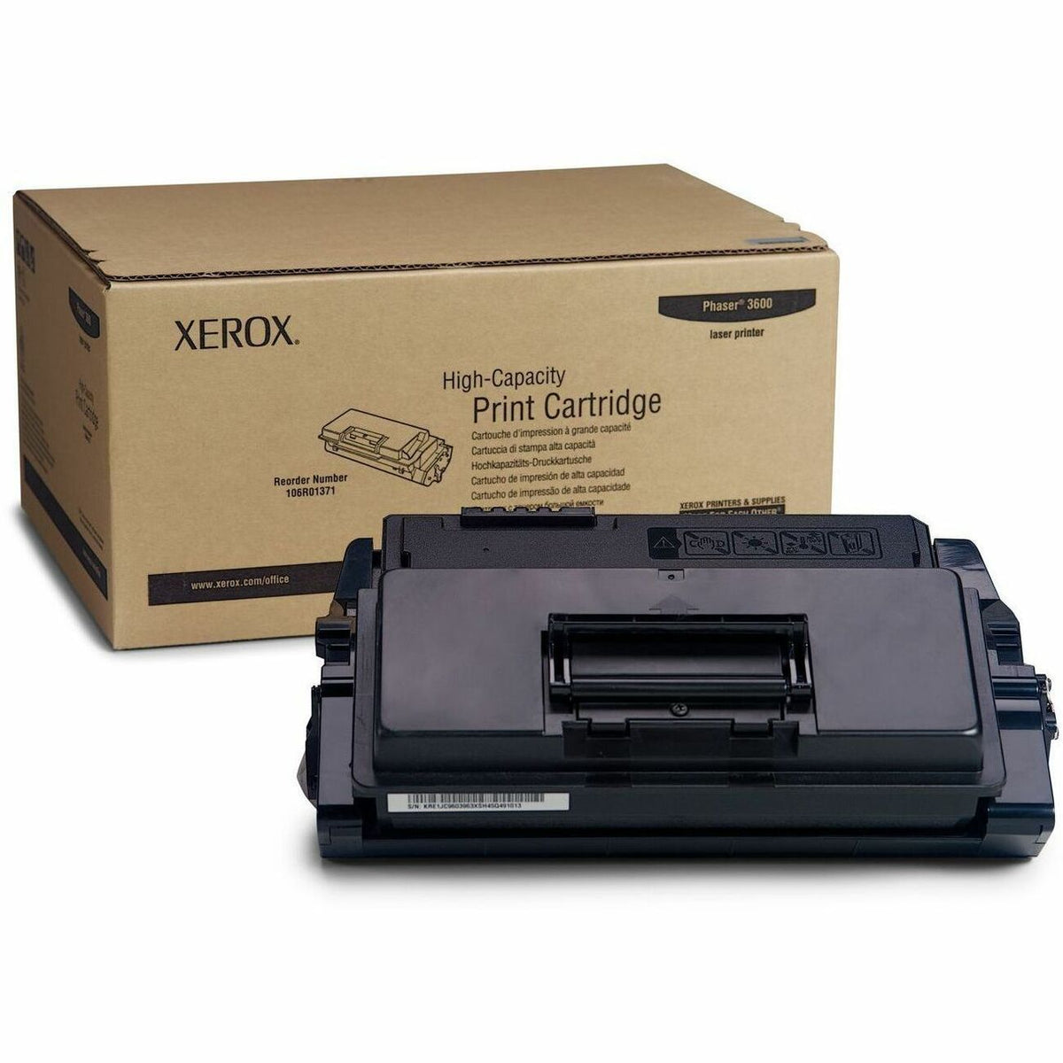 Xerox 106R01371 Original High Yield Laser Toner Cartridge - Black - 1 Each