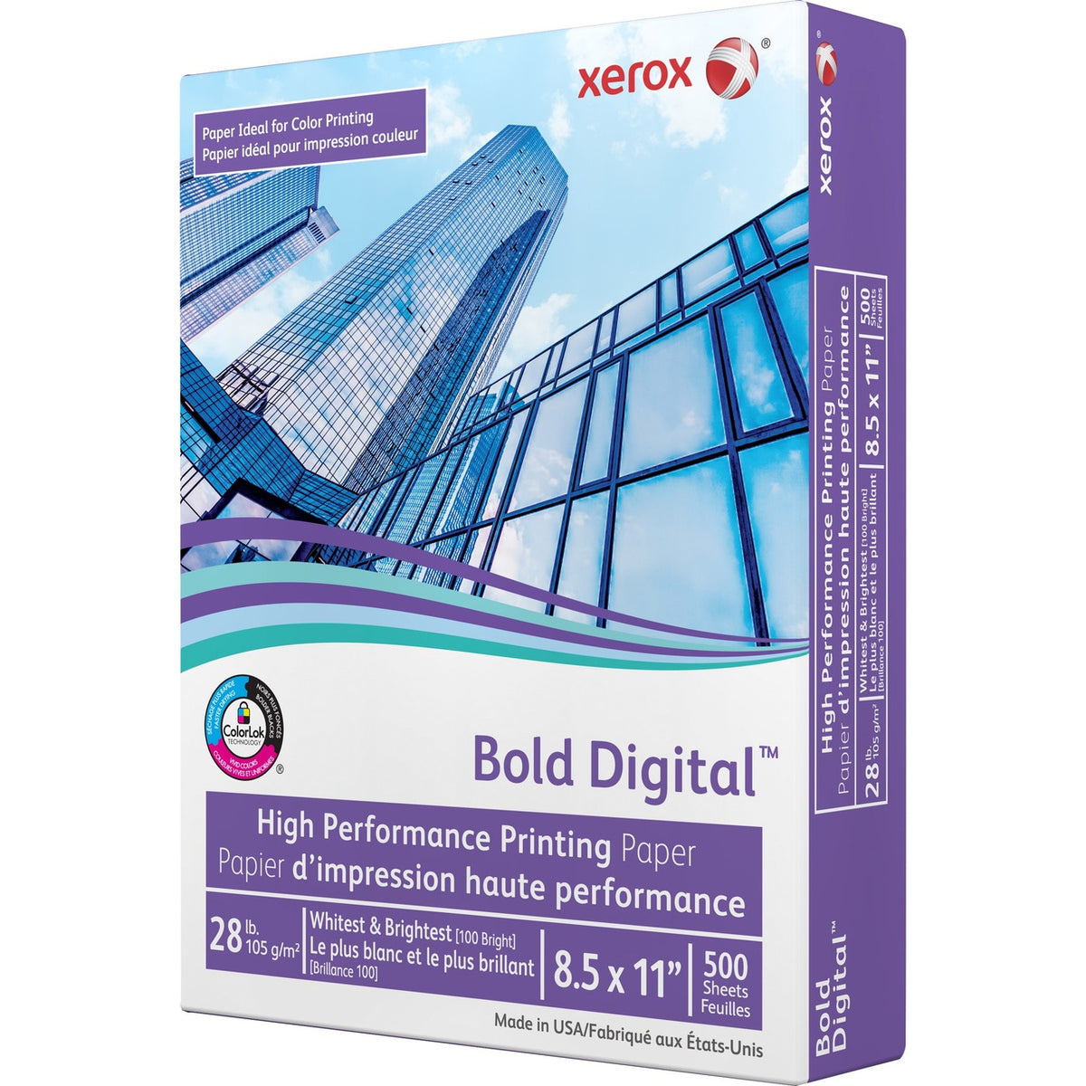 Xerox Bold Digital Printing Paper 100B 28lb Letter 500/pkg