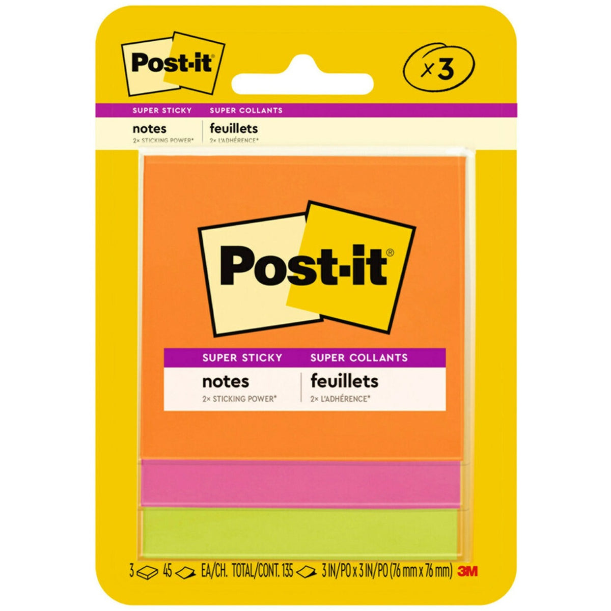 Post-it&reg; Super Sticky Note Pads - Energy Boost Color Collection