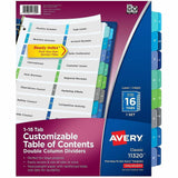 Avery Double Column Dividers, 16 Tabs, Ready Index (11320)