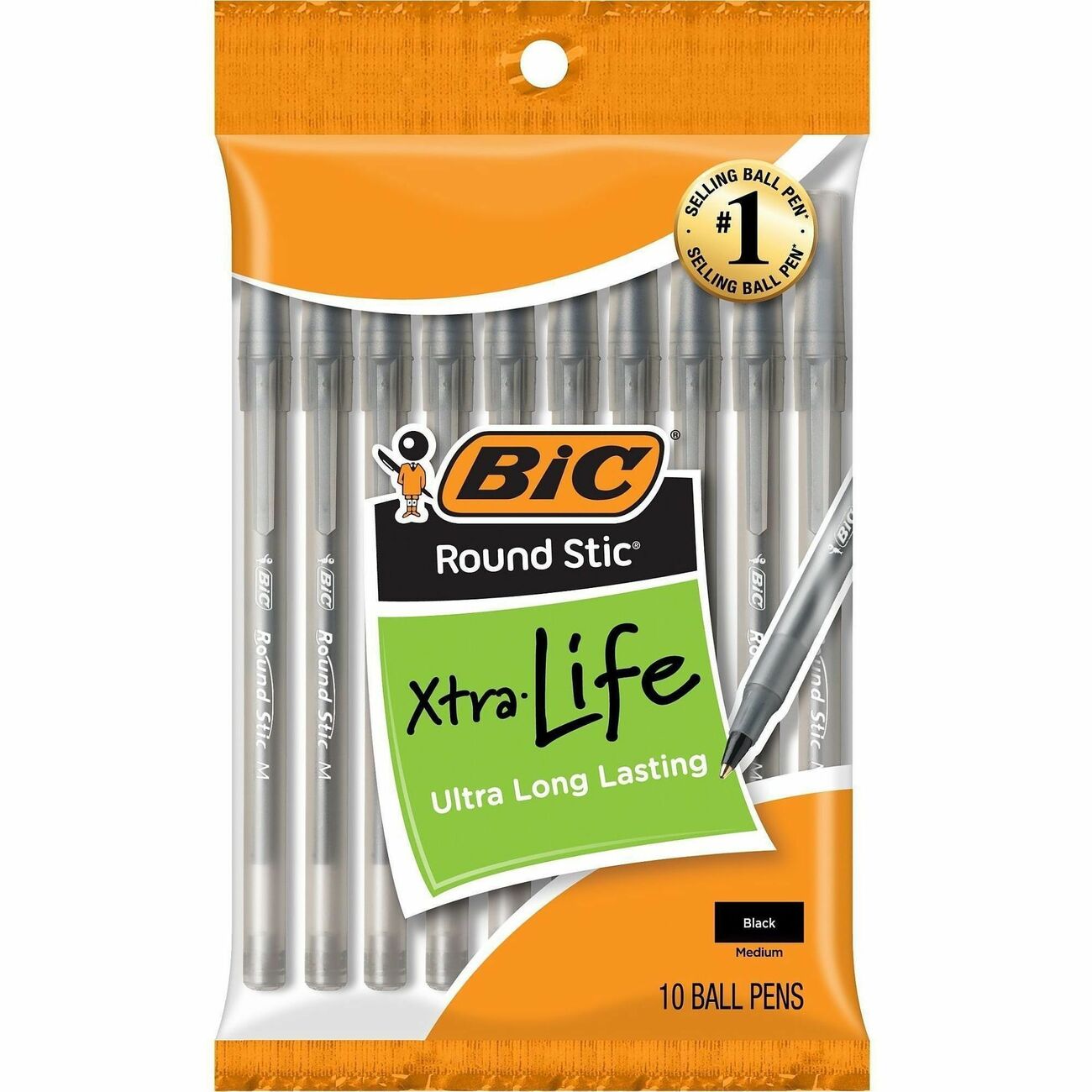 BIC Pen Rnd Stic 10Pk Bk