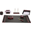 Dsk St Lthr Rosewood 8Pc