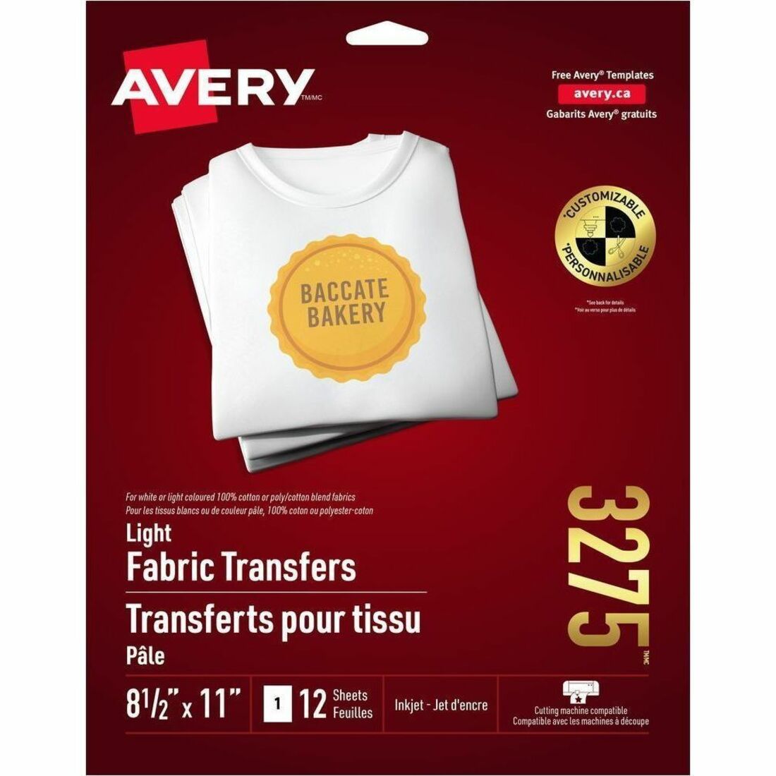 Avery Fabric Transfers We 8-1/2X11