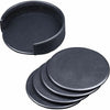 Coaster Set Lthr Round Bk