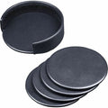 Coaster Set Lthr Round Bk