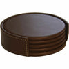 Coaster Set Lthr Rustic Bn