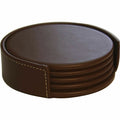 Coaster Set Lthr Rustic Bn