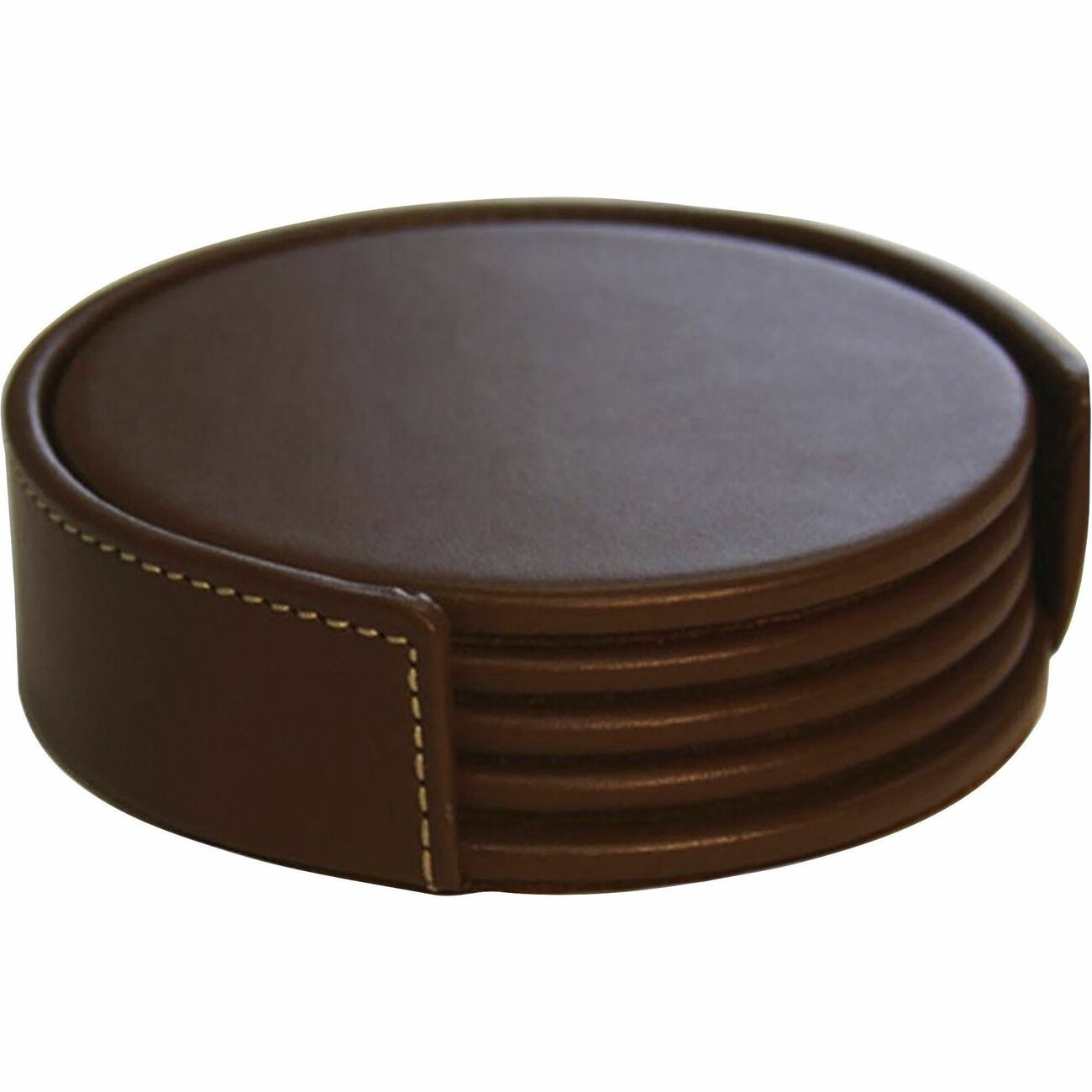 Coaster Set Lthr Rustic Bn