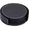 Coaster Set Lthr Bk