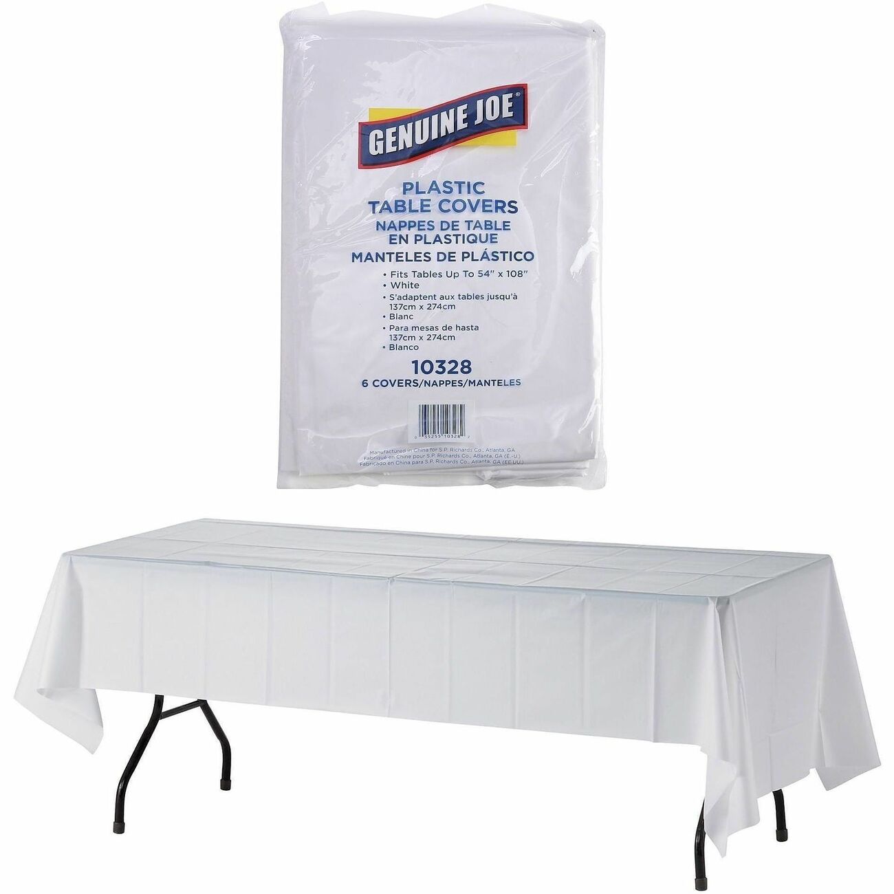 Genuine Joe Tablecovr Plastic 54X108 We
