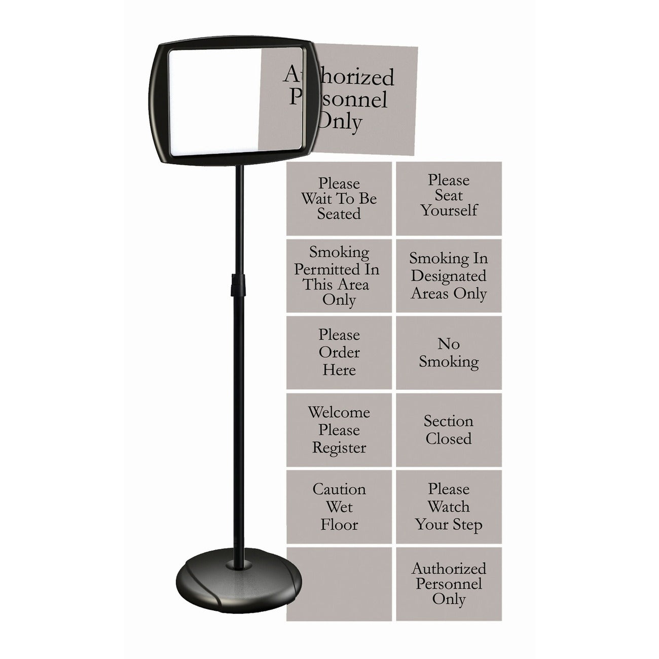 MasterVision Sign Floor Pedestal Bk