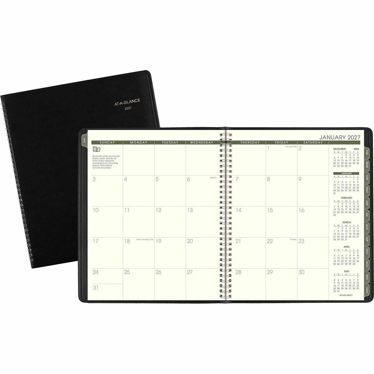 AT-A-GLANCE Planner Mnth Rcycld 9X11 Bk
