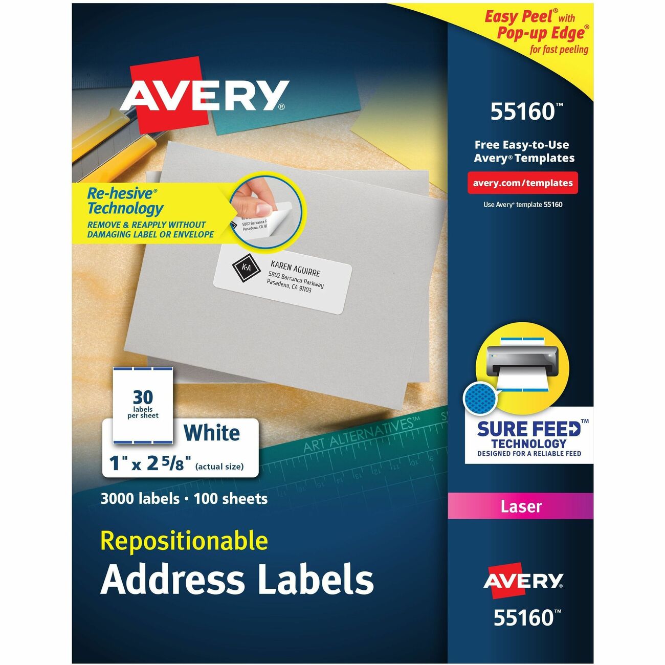 Avery Label Removable Laser Addrs