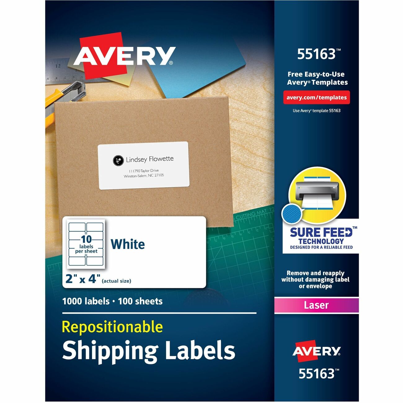 Avery Label Removable Laser Shpng