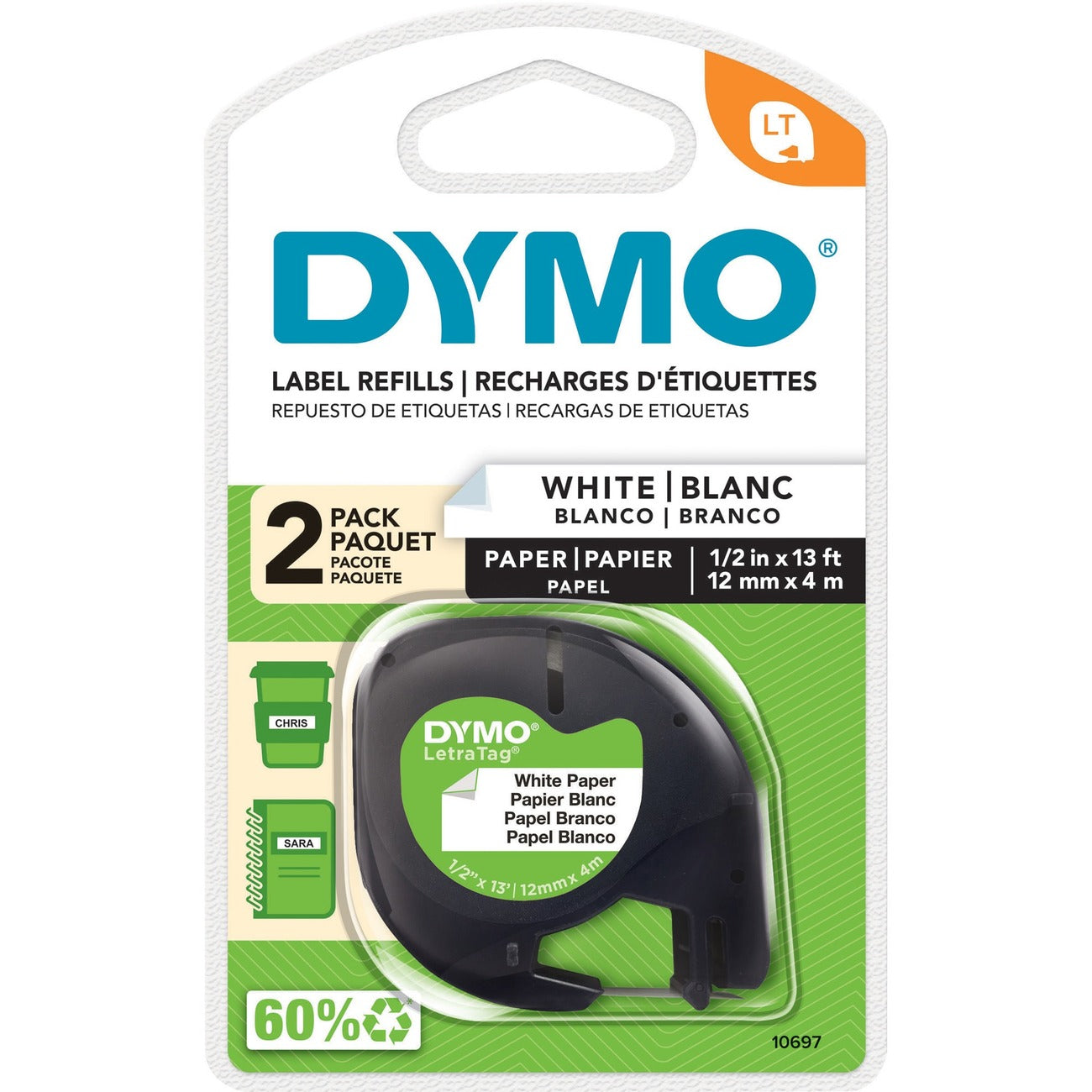 DYMO LetraTag Paper Label Tape, Single