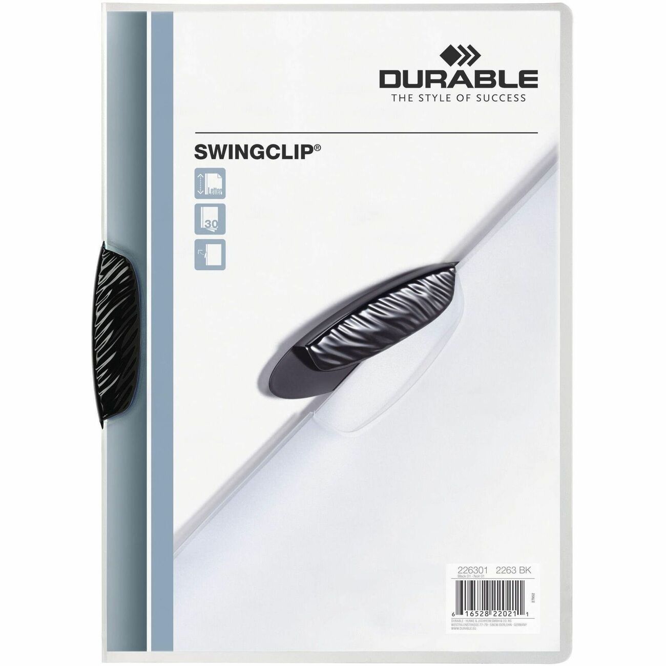 Durable Cover Report Swingclip Bk